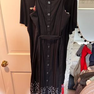 Old Navy Black Ankle Length Dress, Size M